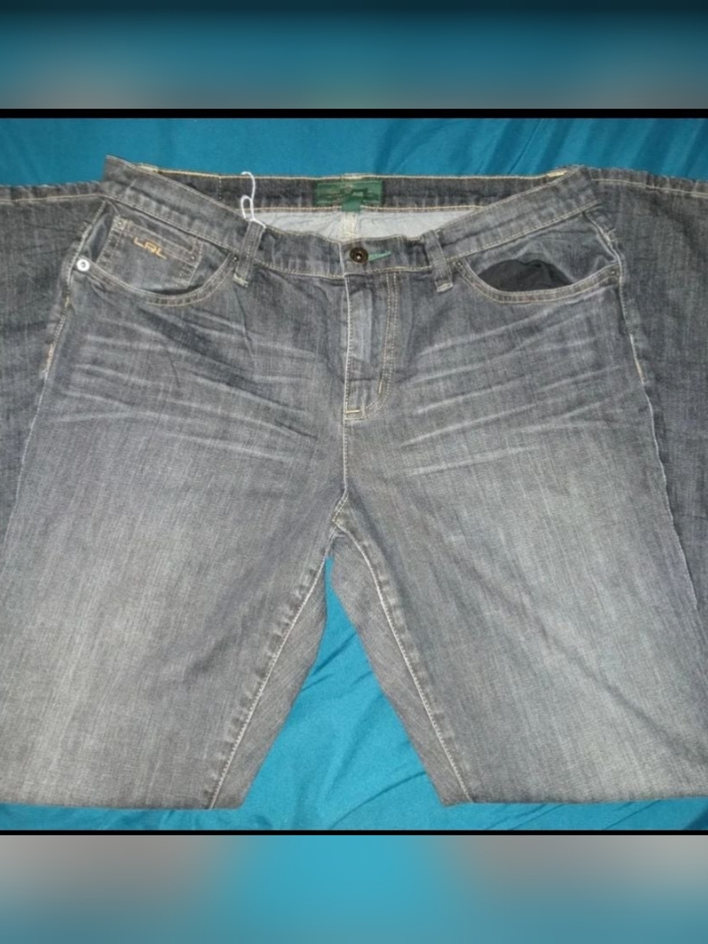 Lauren Ralph Lauren Women's Gray Straight-Leg Jeans Size 12